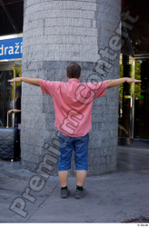 Whole Body Man T poses White Casual Chubby Standing Street photo references